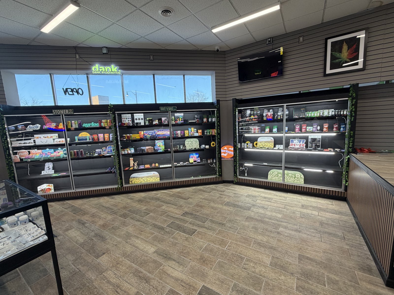 Center display case and product shelves inside High Cloudz, Main St Buffalo