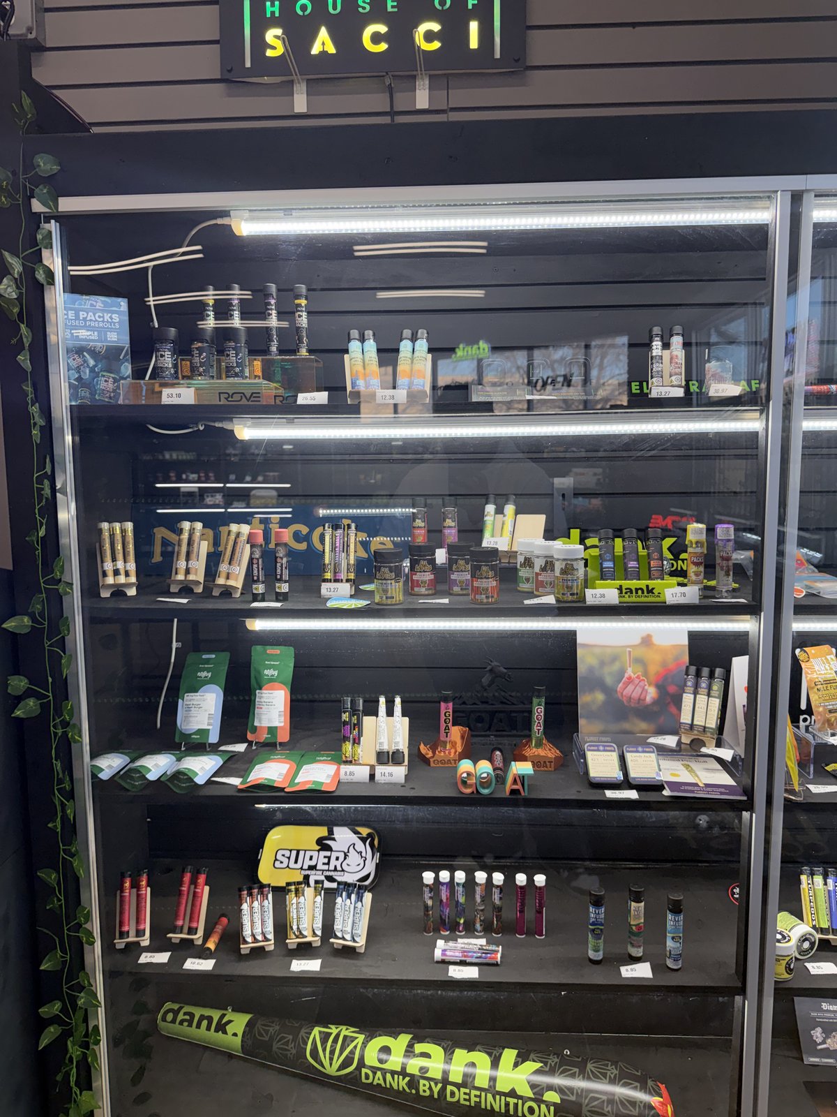 Stocked product shelf display at High Cloudz Buffalo dispensary